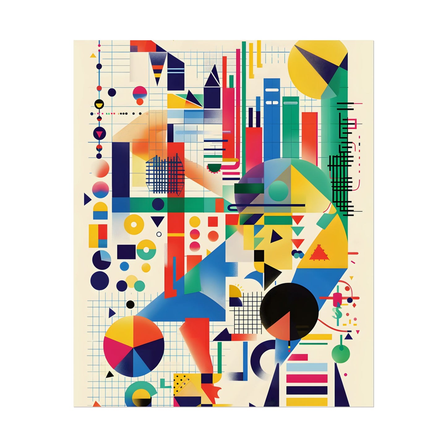 Colorful Educational Artwork: Statistical Illustration - Poster