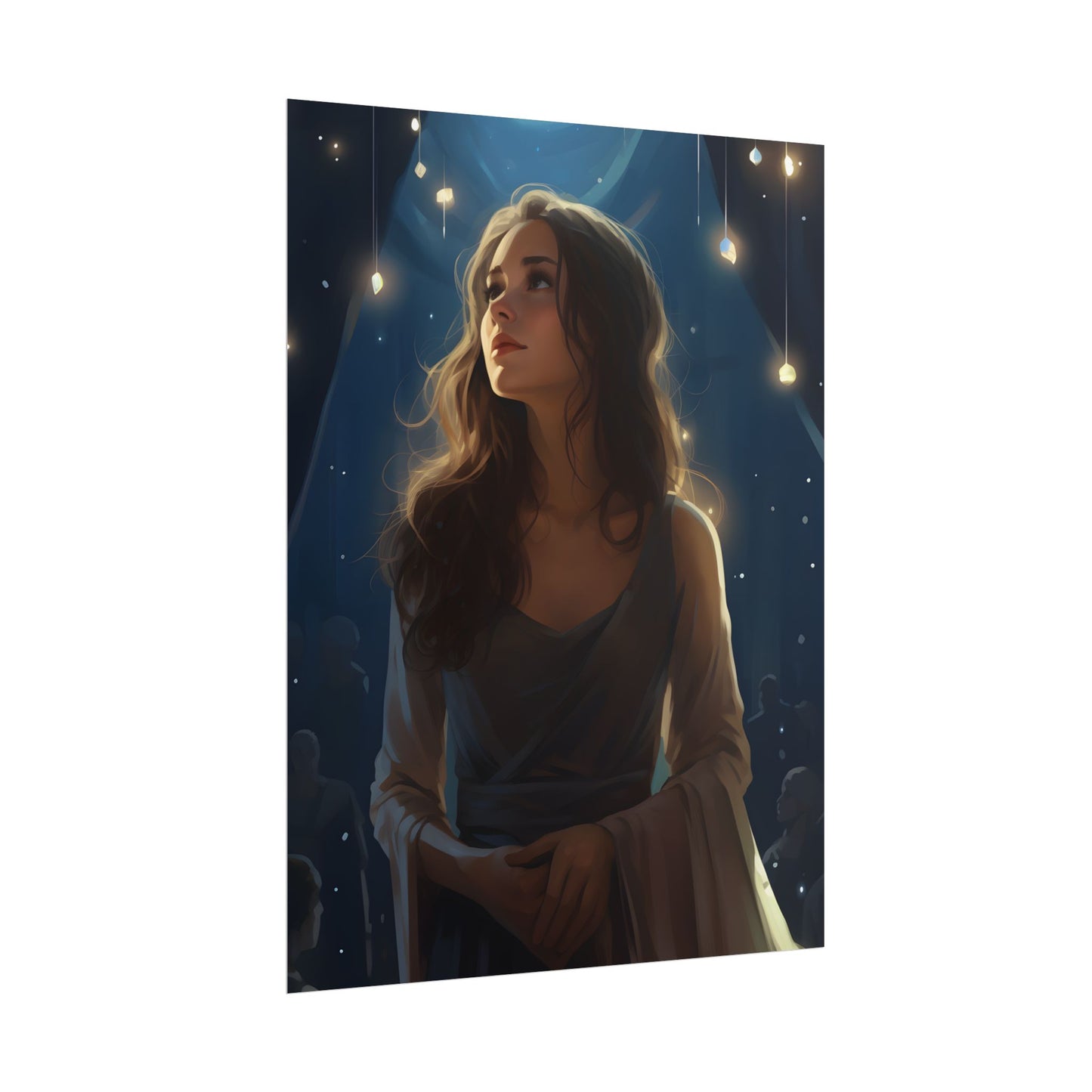 Contemplative Moment: A Person in Reflection - Dark Colored Portrait - Poster