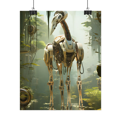 Robotic Guardians of Nature: Serene Wildlife Sanctuary Art - Poster
