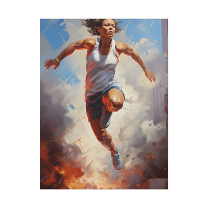 Passionate Athlete: Dedicated Portrait - Poster
