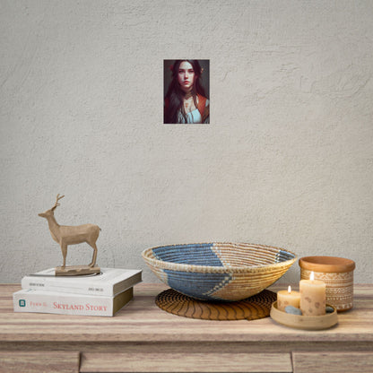 Sophisticated Female Portrait: Brown Hair Artwork in Focus - Poster