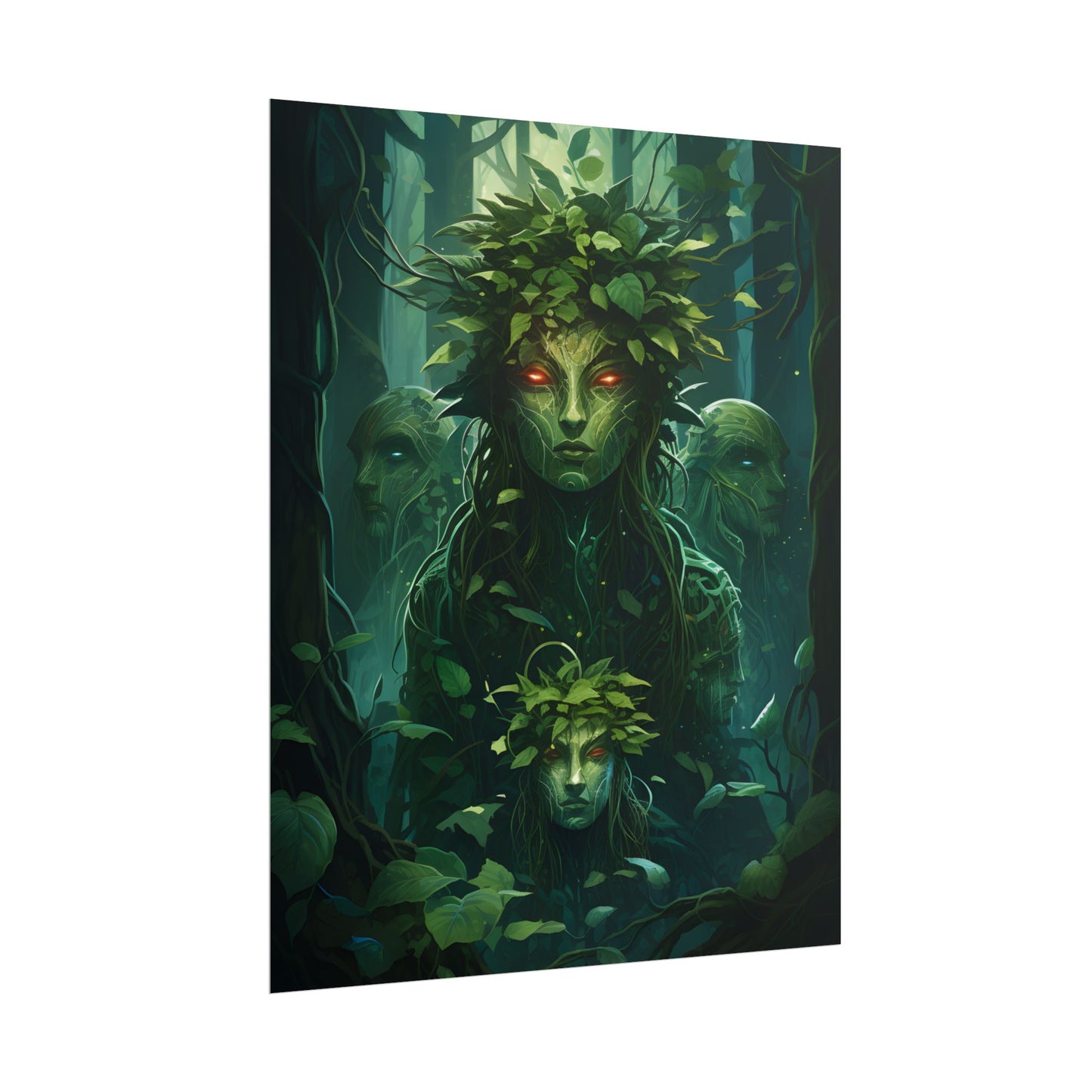 Mystical Forest Guardians: Serene Ancient Tree Spirits - Poster