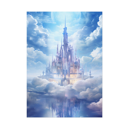 Celestial Fantasy Realm: Floating City in the Sky Artwork - Poster