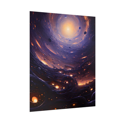 Black Hole Cosmic Encounter: Massive Planet Digital Art - Poster
