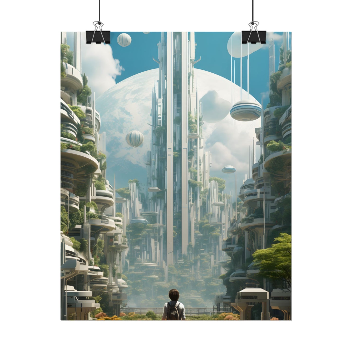 Dystopian Utopia: Futuristic Cityscape Under Oppression - Poster