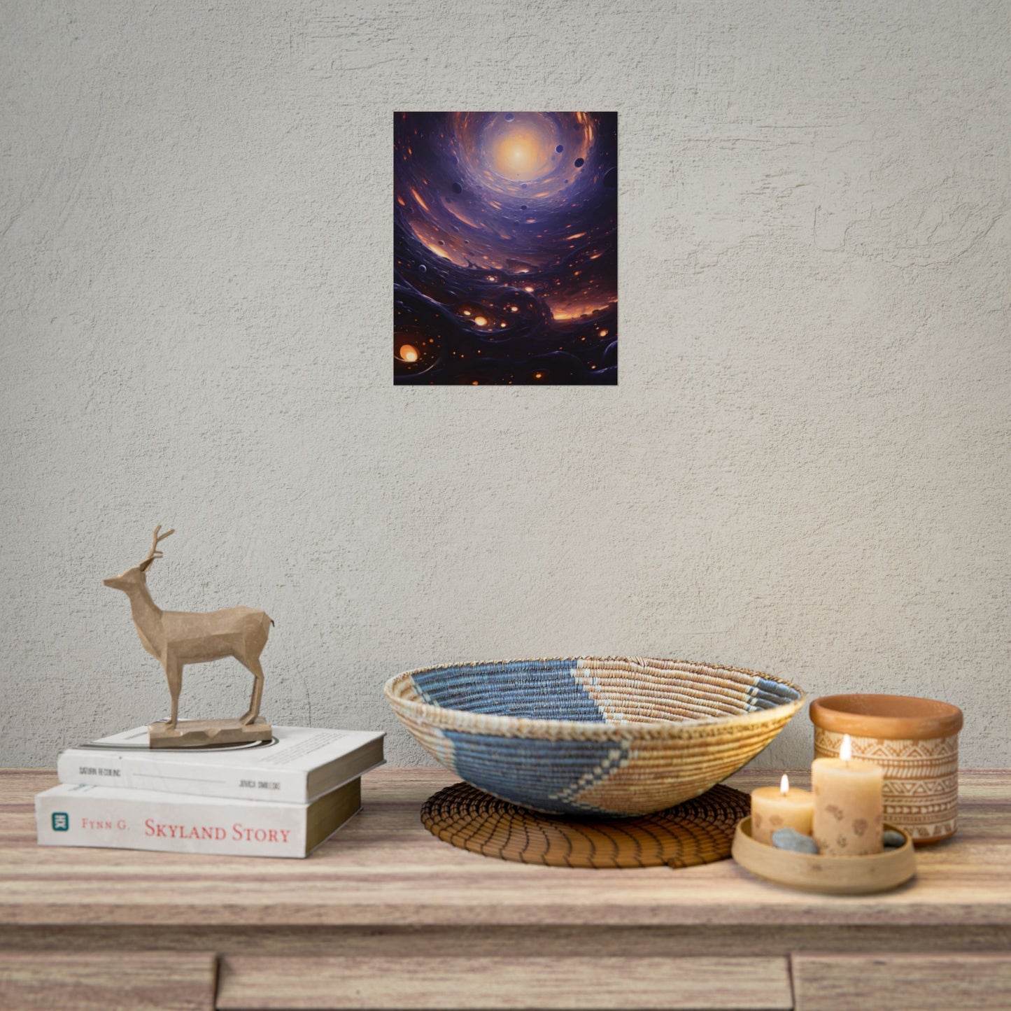Black Hole Cosmic Encounter: Massive Planet Digital Art - Poster