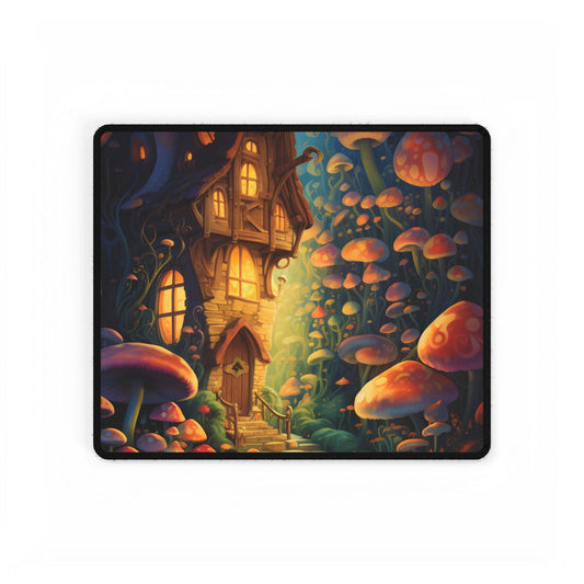 Enchanted Forest Whimsy: Vibrant Fairy Tale Artwork - Desk Mat