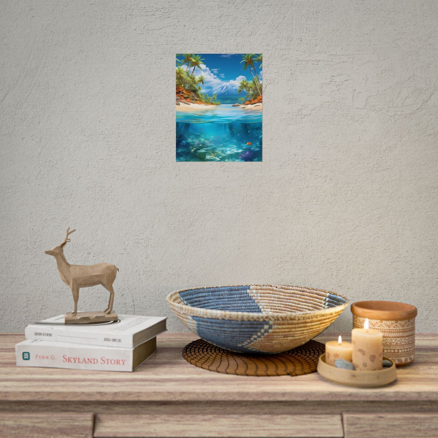 Tropical Paradise Tranquility: Lush Island Getaway Art - Poster