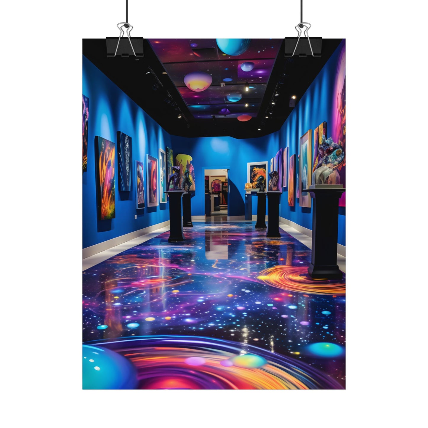 Celestial Art Gallery: Wide-Angle View with Soft Lighting - Poster