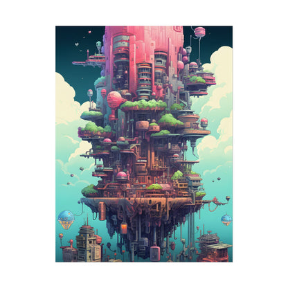 Gamified Pixelated Cyber-Pets: Colorful Digital Art - Poster