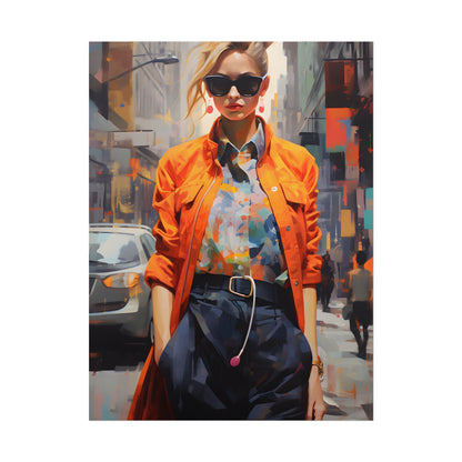 Urban Fashionista: City Chic Digital Artwork - Poster