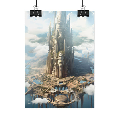 Breathtaking Floating City: Elevated Architecture - Poster