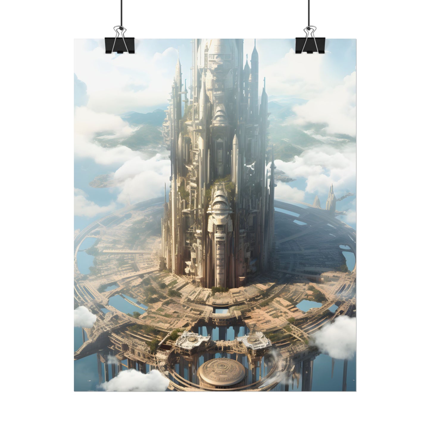 Breathtaking Floating City: Elevated Architecture - Poster