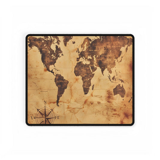 Vintage World Map: A Timeless Guide to Global Exploration - Desk Mat