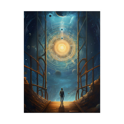 Space Explorer's Journey: Sleek Spacecraft in Stellar Odyssey - Poster
