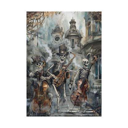 Victorian Lowbrow Jazz: Skeleton Band in Artistic Swing - Poster