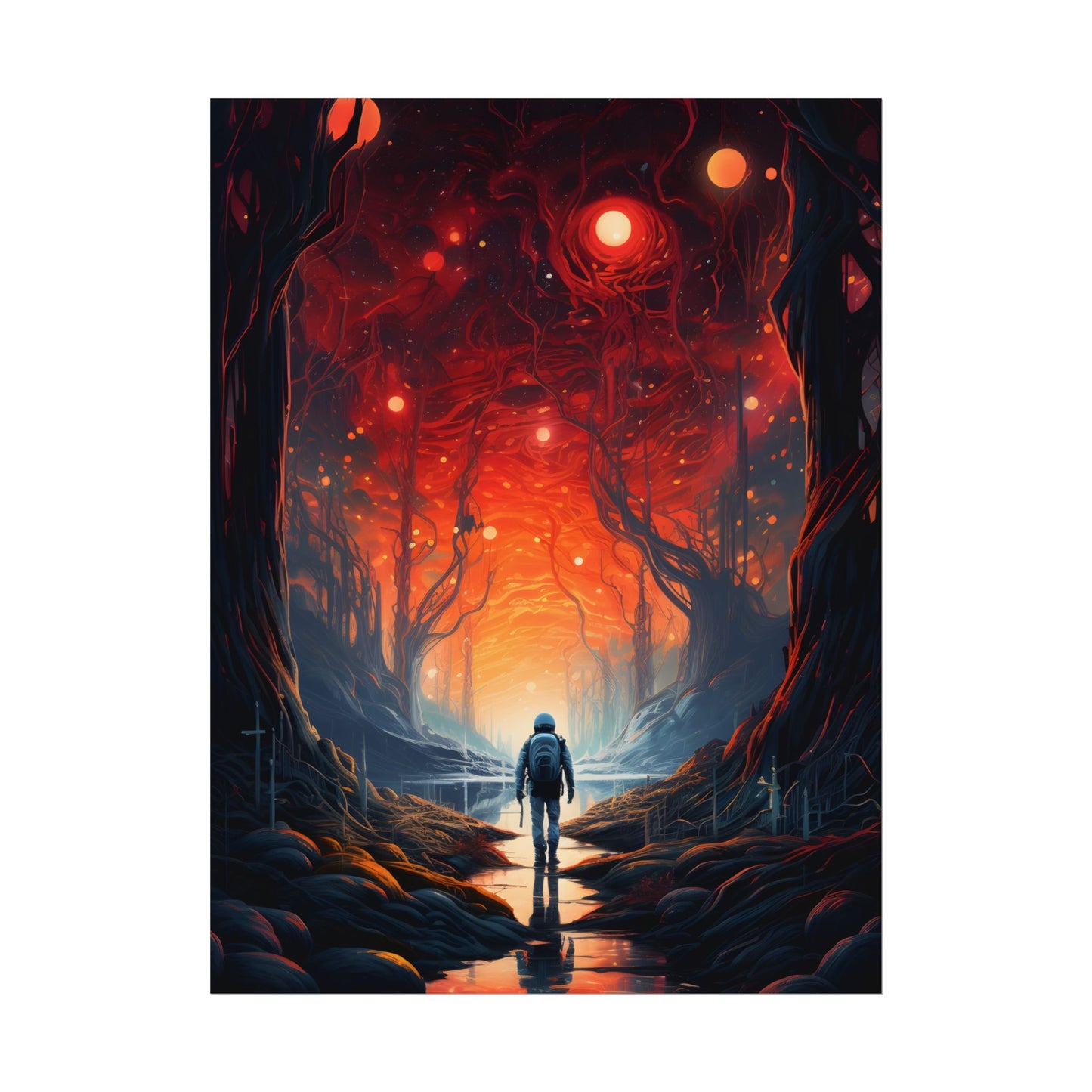 Futuristic Wilderness Explorer: Sci-Fi Adventure Digital Art - Poster