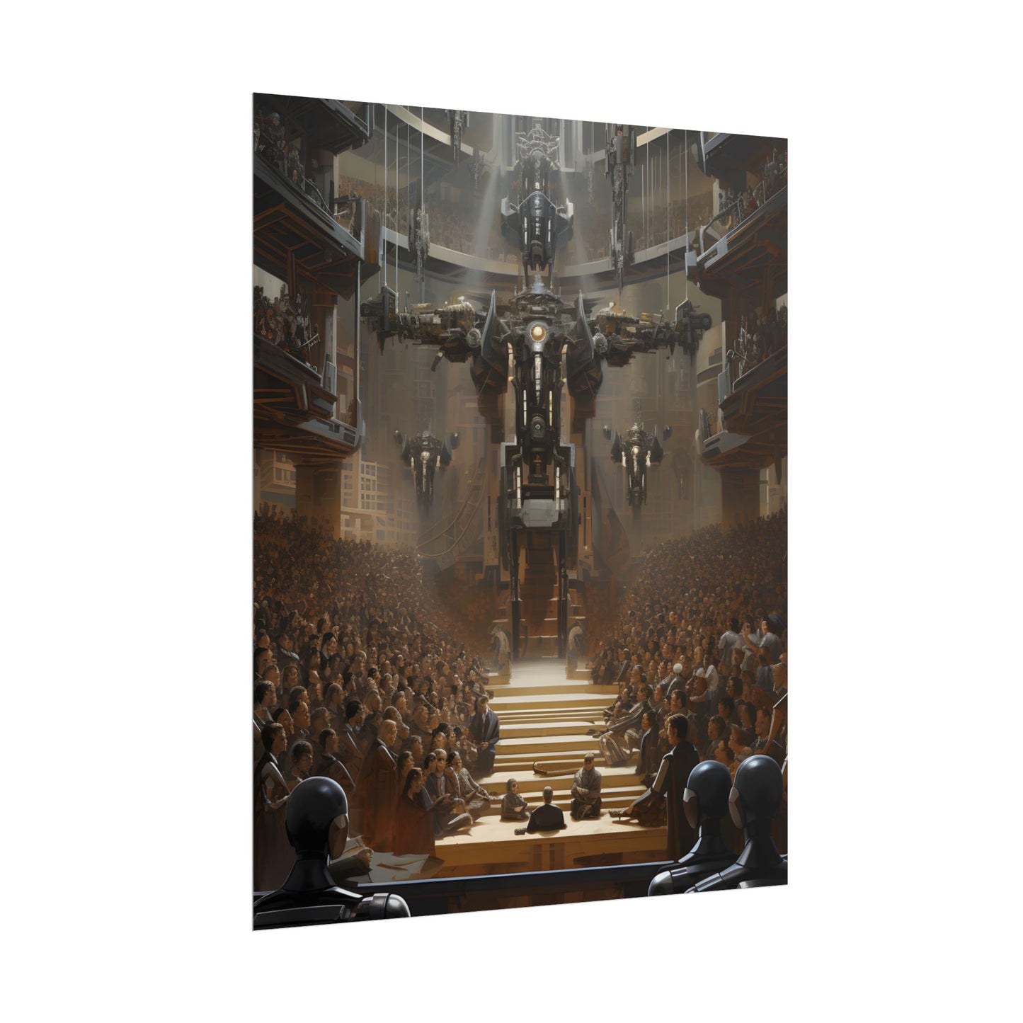 Robot Symphony: Elevated View of Robot Orchestra - Poster