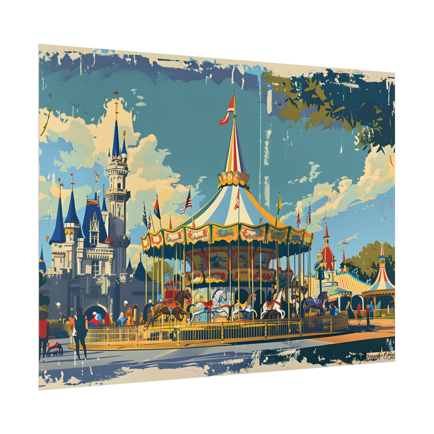Vintage Disney Nostalgia: Retro Attraction Poster Art - Poster