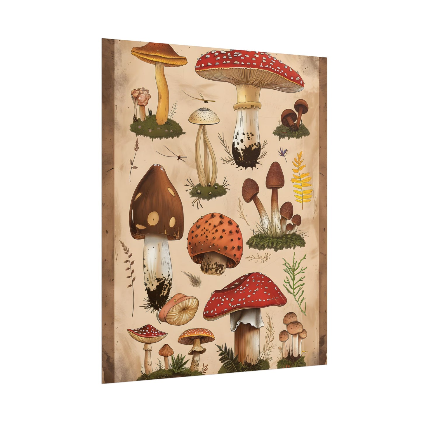 Vibrant Mushroom Species Poster: A Colorful Collection - Poster