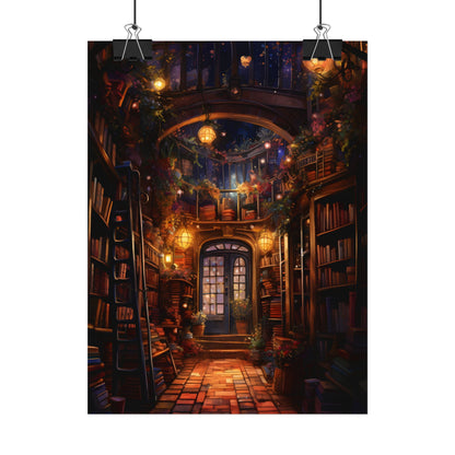 Magical Bookshop: Cozy Charming Bookstore Art - Poster