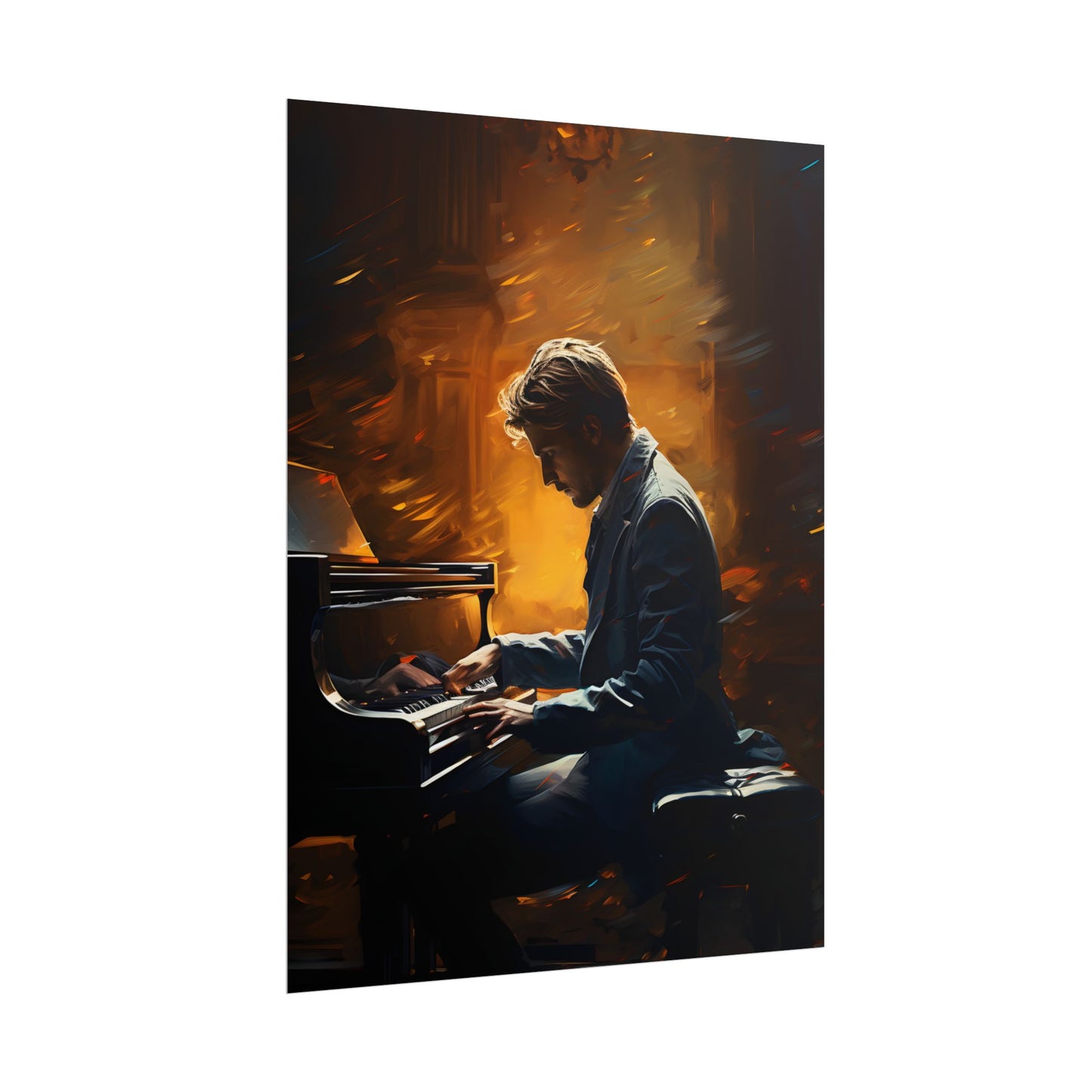 Mysterious Piano Portrait: A Dramatic Musical Masterpiece - Poster
