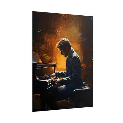 Mysterious Piano Portrait: A Dramatic Musical Masterpiece - Poster