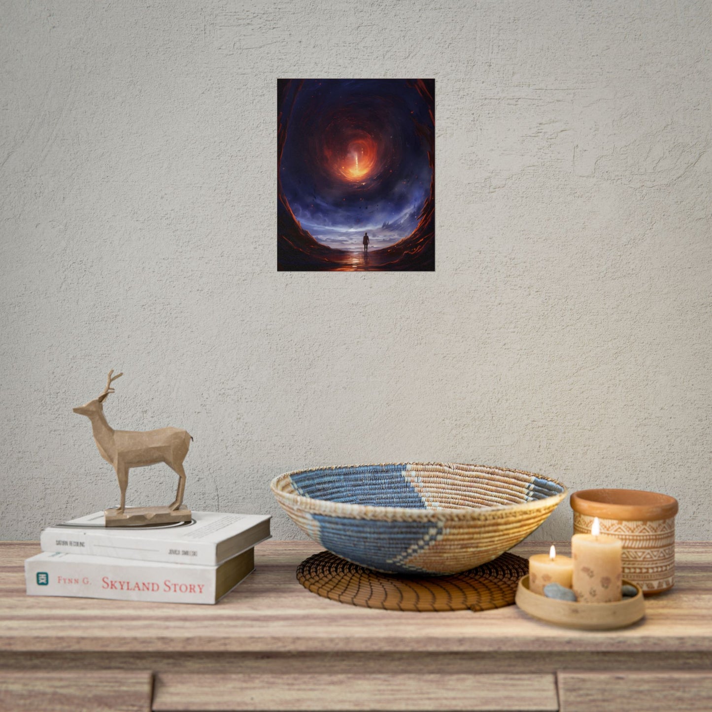 Mysterious Black Hole Cosmos: Space Art with Planetary Orbits - Poster