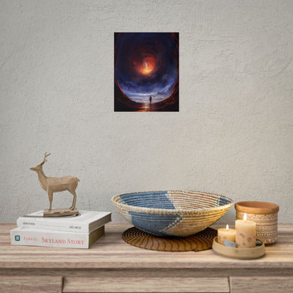 Mysterious Black Hole Cosmos: Space Art with Planetary Orbits - Poster