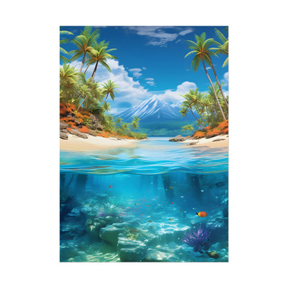 Tropical Paradise Tranquility: Lush Island Getaway Art - Poster