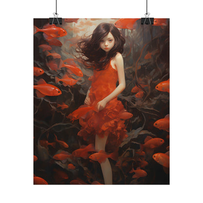 Simple Orange Still Life: Casual Wooden Table Art - Poster
