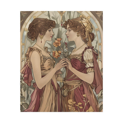 Middle Eastern Floral Beauty: Traditional Attire Digital Art - Poster