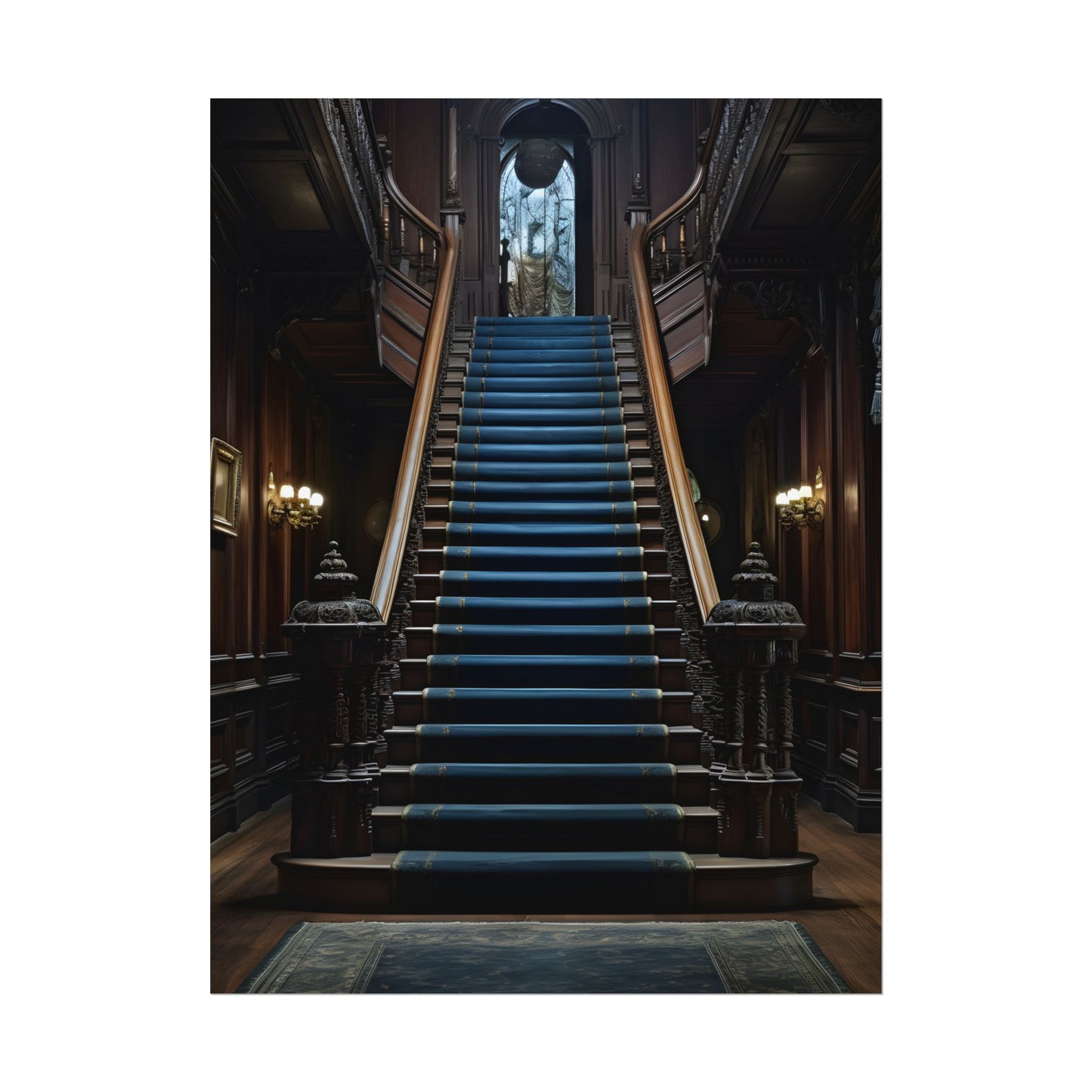 Haunted Gothic Mansion: Spooky Victorian Atmosphere Artwork - Poster