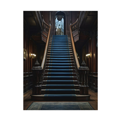 Haunted Gothic Mansion: Spooky Victorian Atmosphere Artwork - Poster