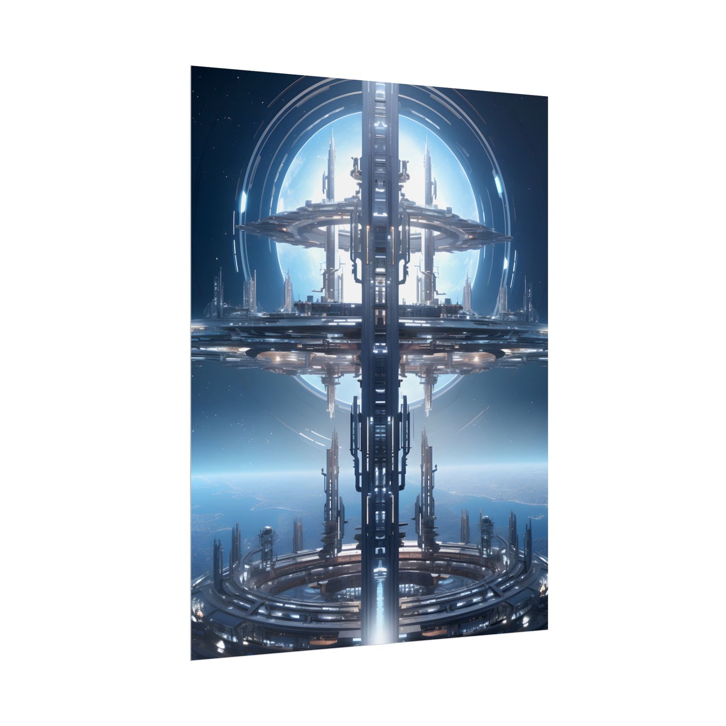 Massive Orbital Space Station: Detailed Artwork - Poster