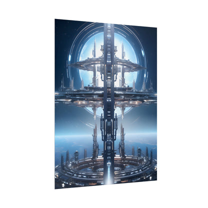 Massive Orbital Space Station: Detailed Artwork - Poster