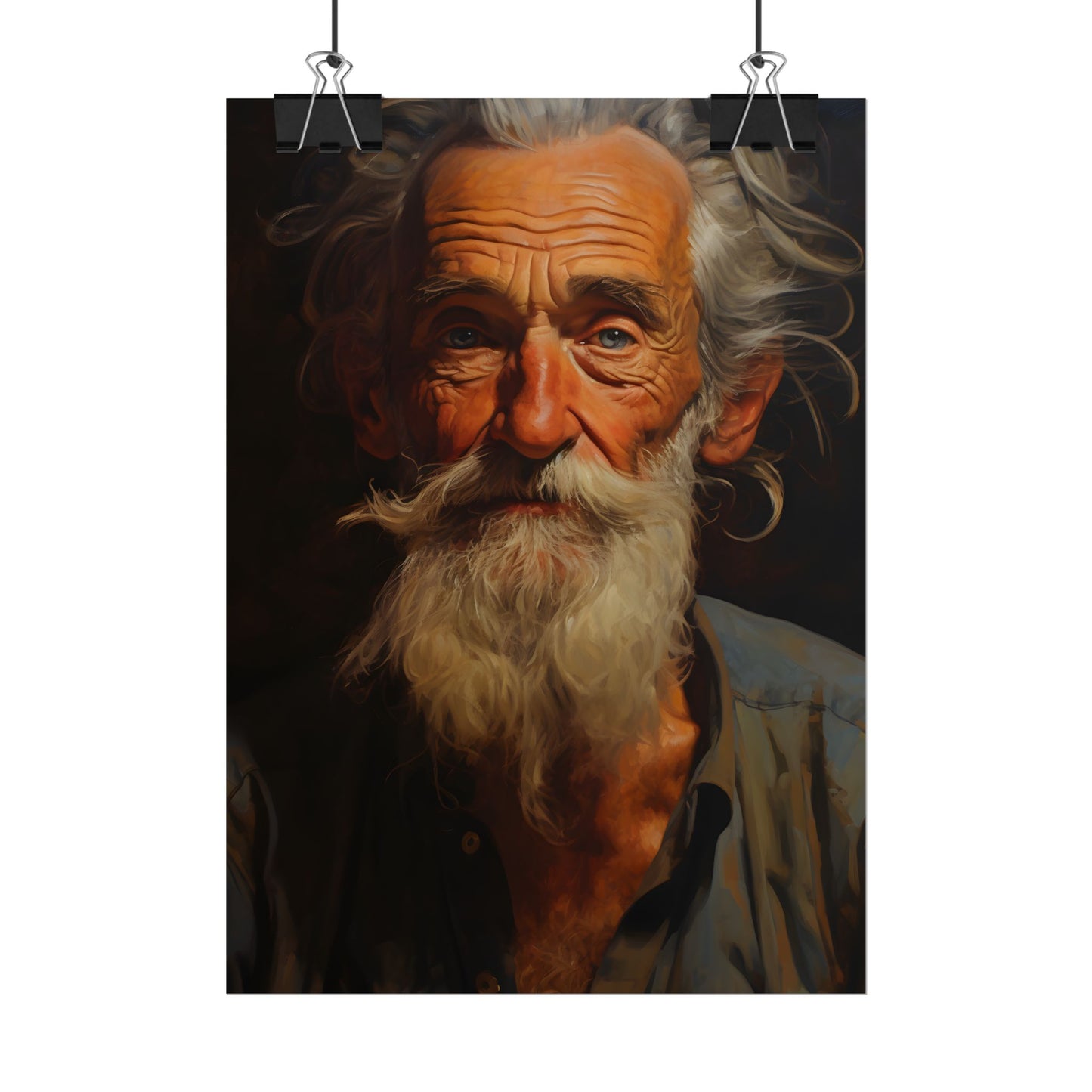 Elderly Wisdom: A Portrait of Timeless Senior Reflection - Poster