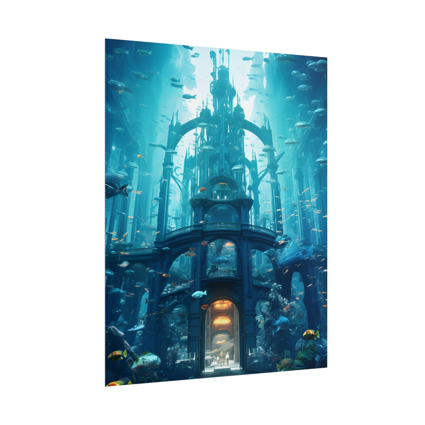 Futuristic Underwater City: Submerged Metropol Artwork - Poster