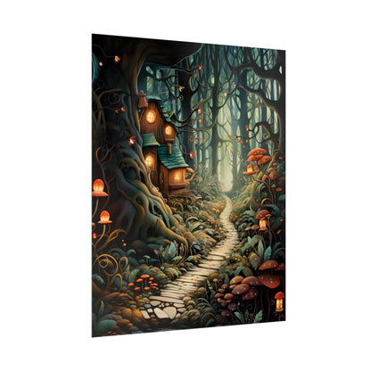 Whimsical Cartoon Forest Scene - Poster