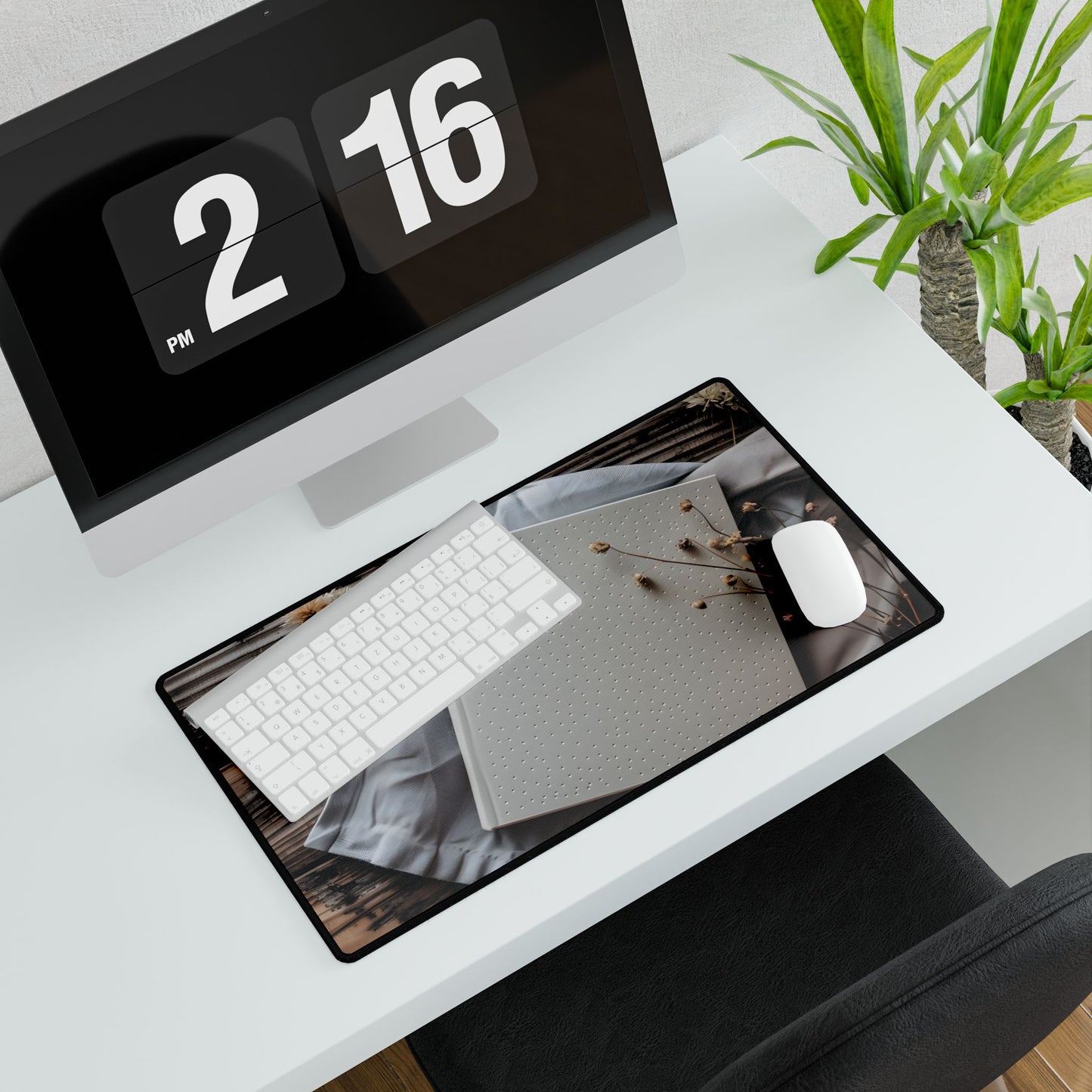 Minimalist Notebook with Embossed Dot Pattern - Desk Mat