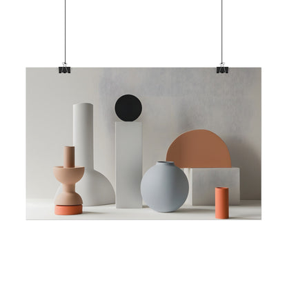 Minimalist Simple Geometric Jewelry: Close-Up View - Poster