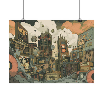 Comic Book Style Iconic Mask: Bold Lines and Dramatic Details - Poster