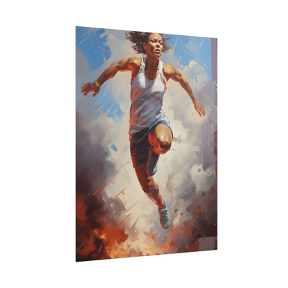 Passionate Athlete: Dedicated Portrait - Poster