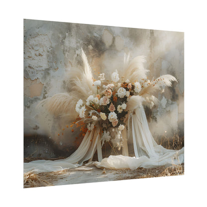Whimsical Floral Bloom: Pampas Grass Artwork - Poster
