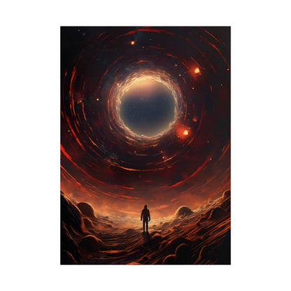 Black Hole Cosmic: A Realistic Digital Artwork of a Planet in Orbit - Poster