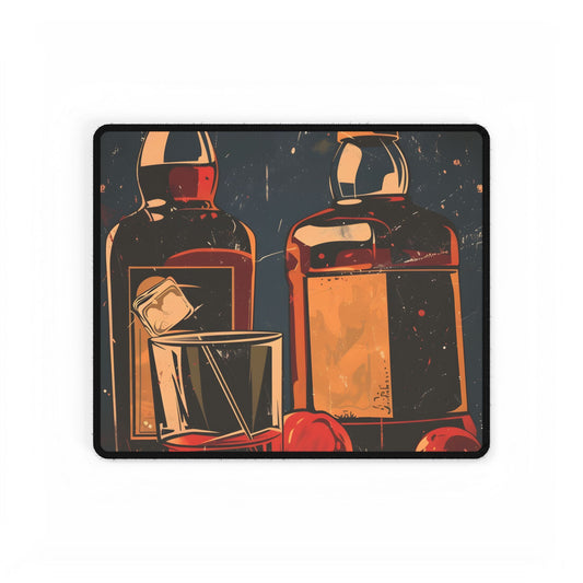 Classic Vintage Cocktail: Old-Fashioned Glass Artwork - Desk Mat
