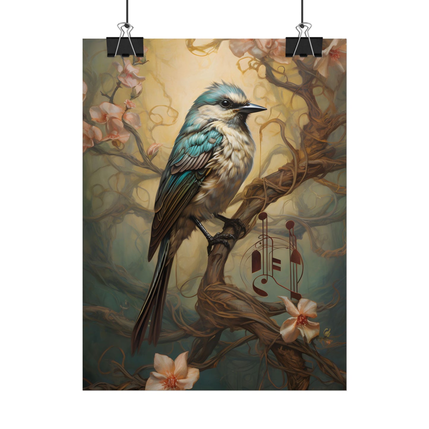 Blue Beauty: A Majestic Songbird in Nature - Poster