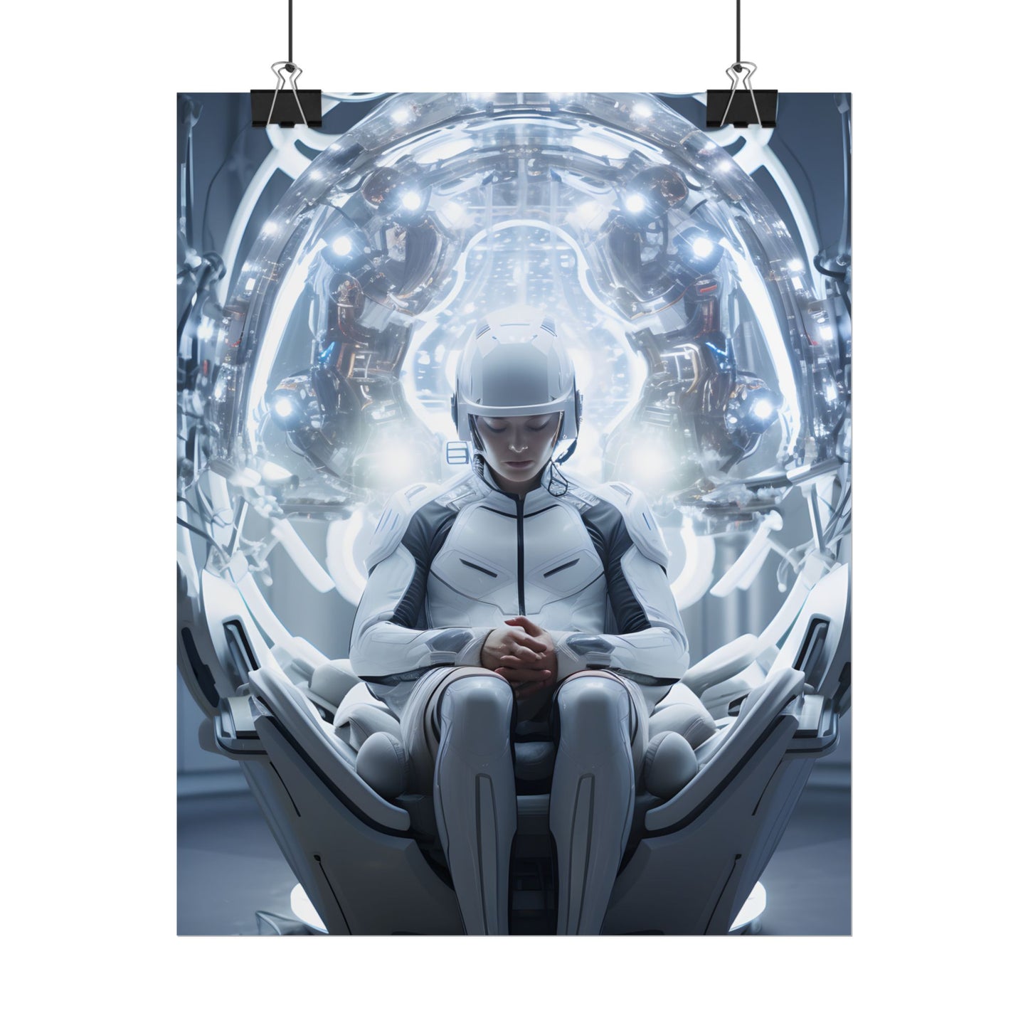 Elderly Man in a Complex Web: Medical Experiment Artwork - Poster
