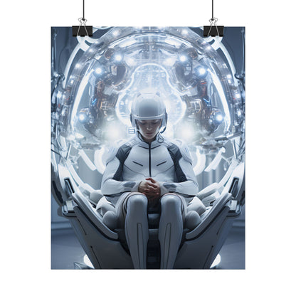 Elderly Man in a Complex Web: Medical Experiment Artwork - Poster