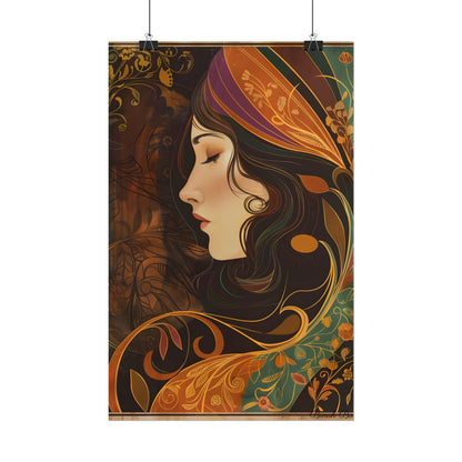 Vintage Art Nouveau Poster: Elegant Design - Poster
